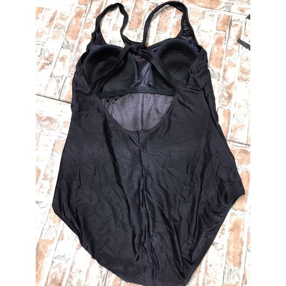 Speedo Women's Black One Piece Bathing Suit Swim Suit Plus Sz 22 Lightly Padded - Picture 7 of 12